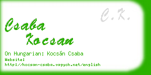 csaba kocsan business card