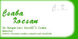 csaba kocsan business card